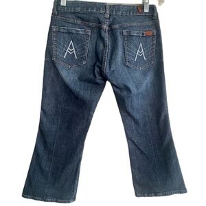 7 for all Mankind CROPPED A POCKET Stretch Jeans Low Rise Size 28